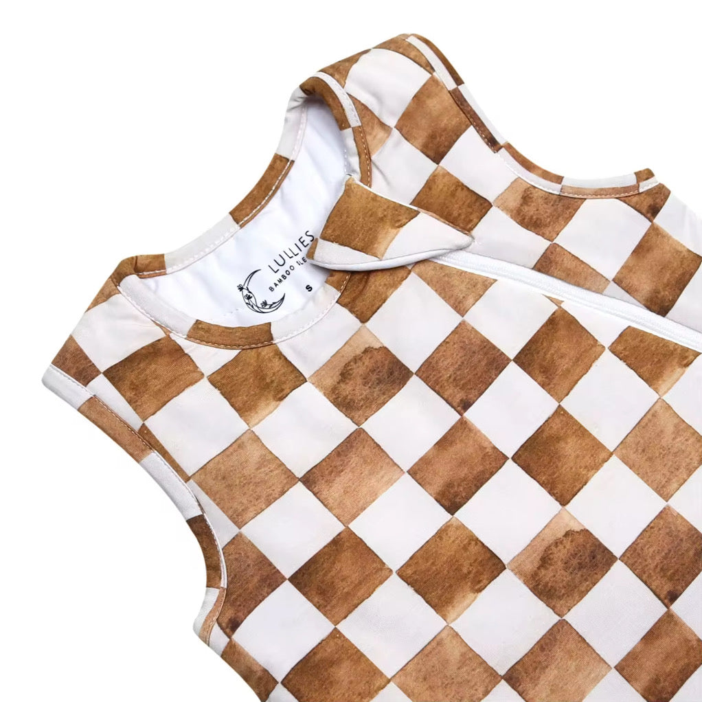 Bamboo Sleep Bag - Neutral Checkered