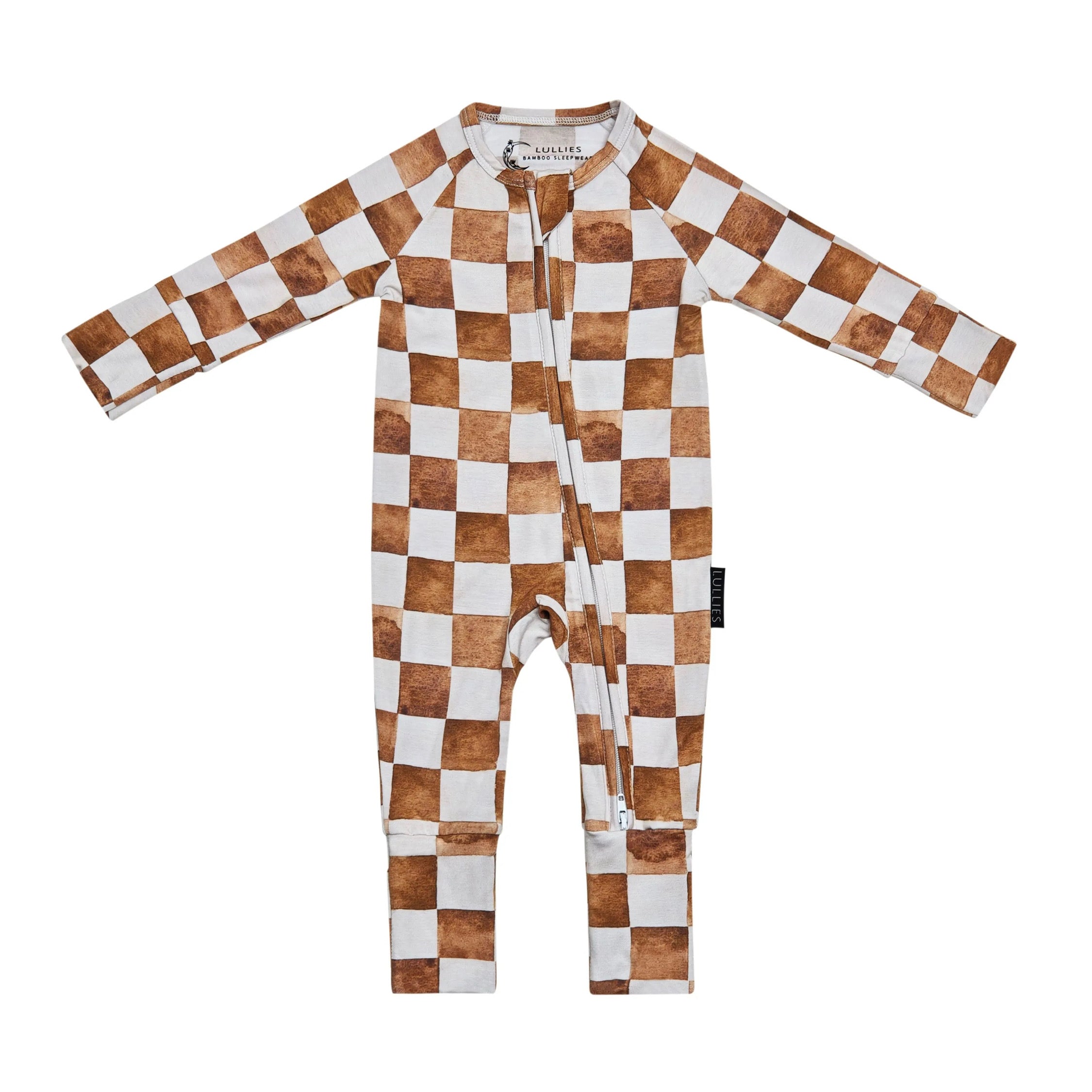Bamboo Romper - Neutral Checkered