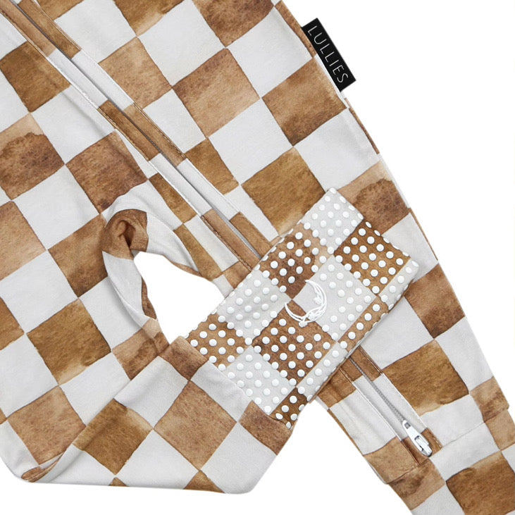 Bamboo Romper - Neutral Checkered