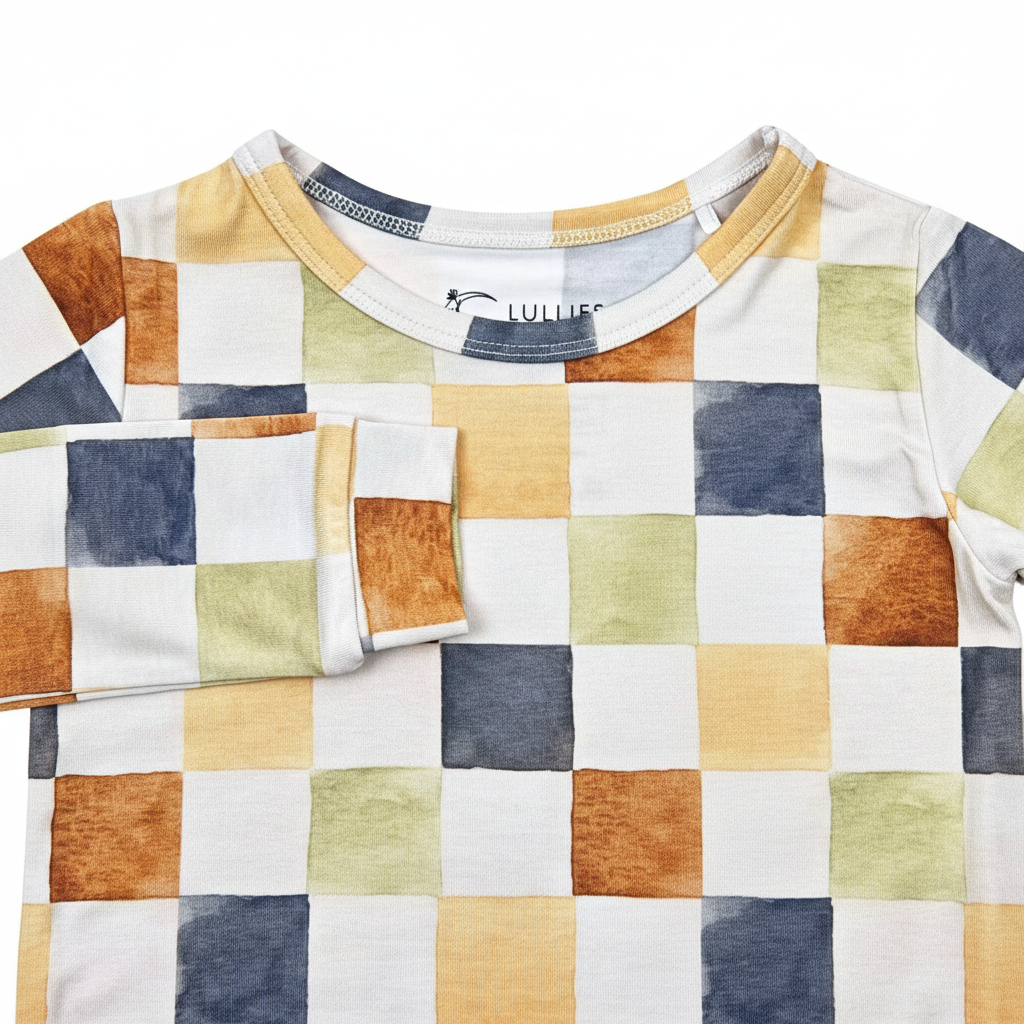 Bamboo Two Piece Toddler Set - Multi Coloured Checkered