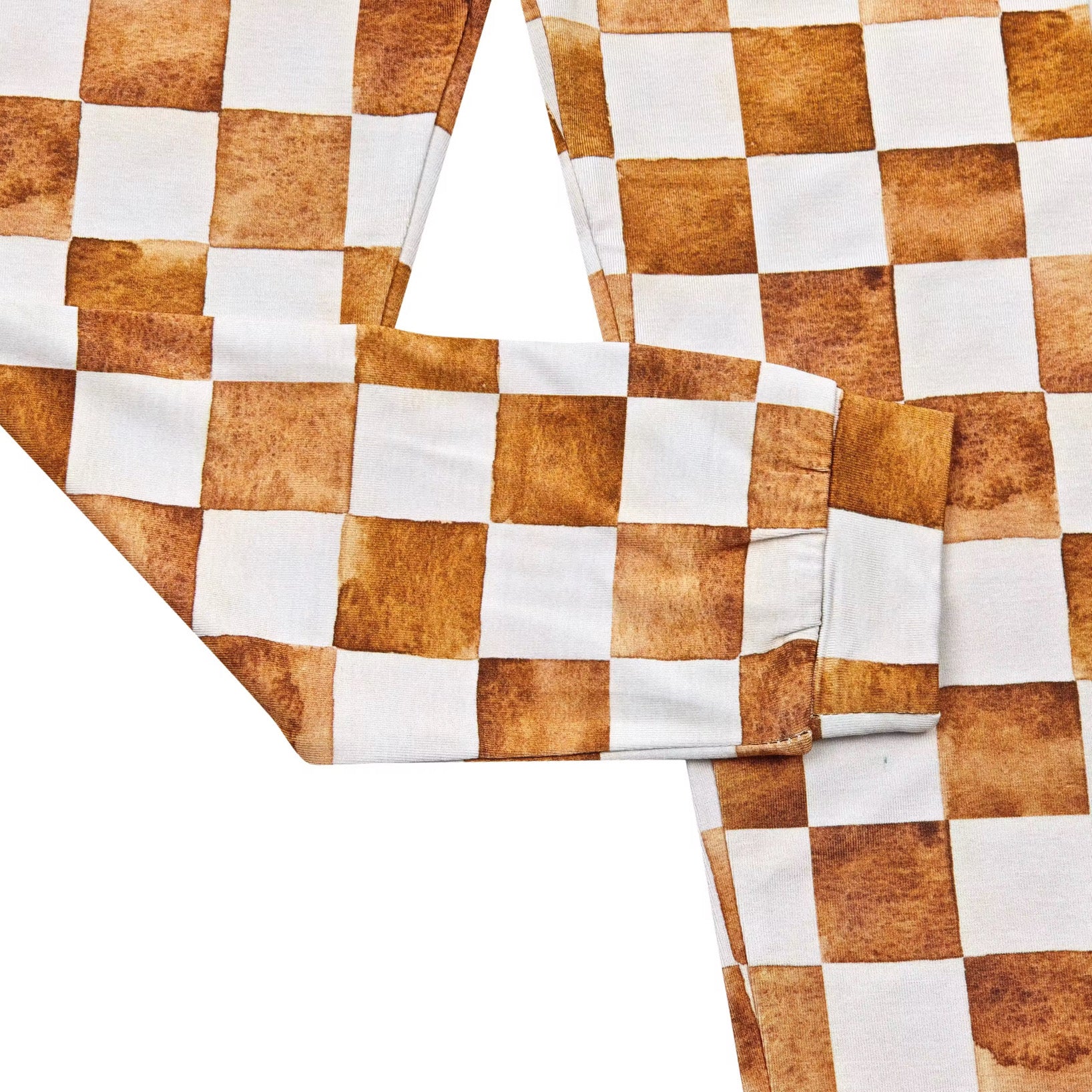 Bamboo Two Piece Toddler Set - Neutral Checkered